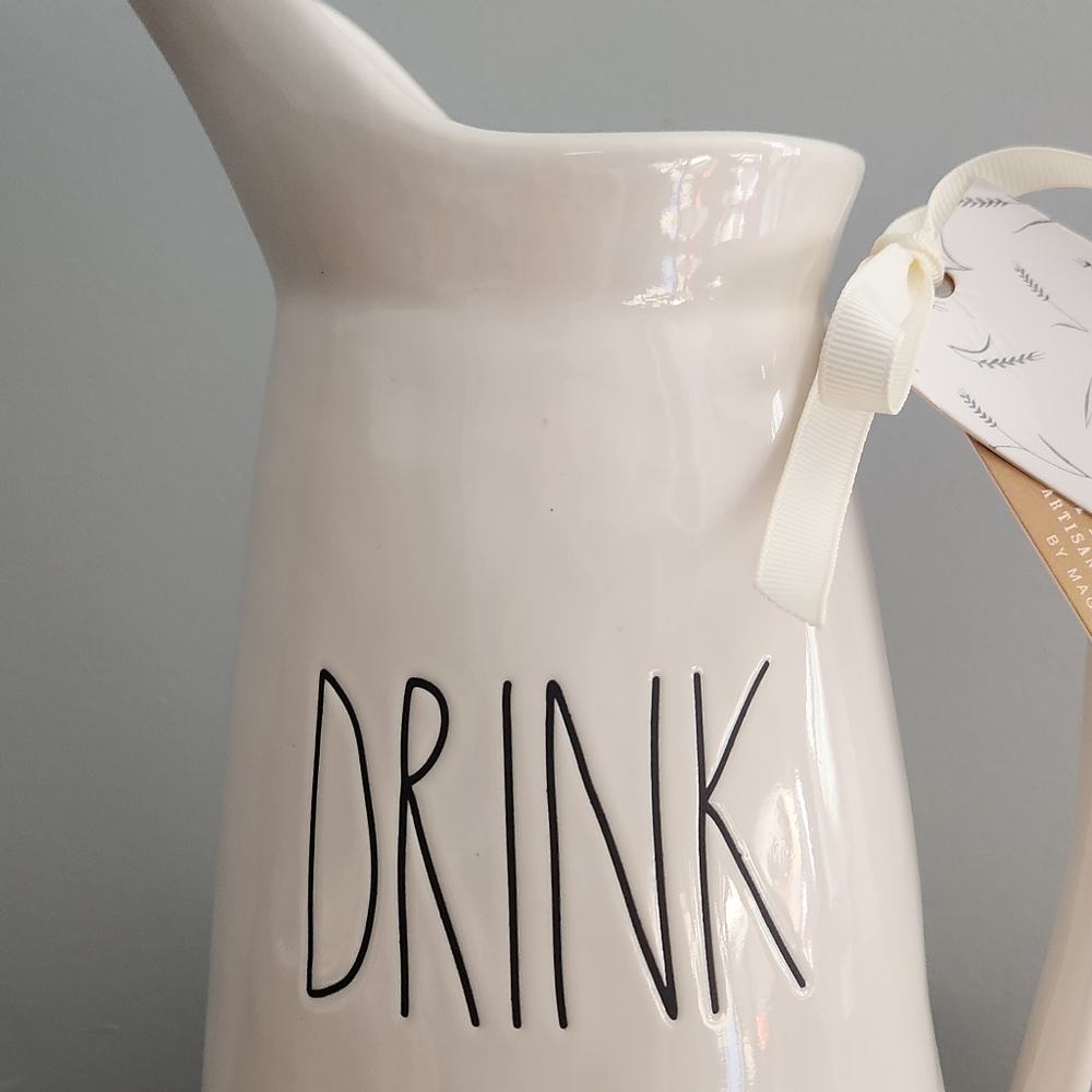 Rae Dunn Cream Colored "Drink" Pitcher with Handle - Picture 12 of 15